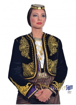 Greek Traditional Pontian Dress with Embroidered Vest 