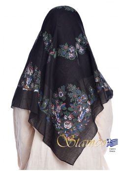 Traditional Black Cotton Scarf 