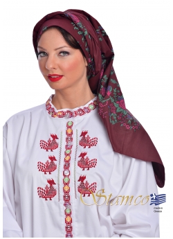 Traditional Cotton Burgundy Scarf 