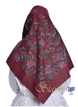 Traditional Cotton Burgundy Scarf 