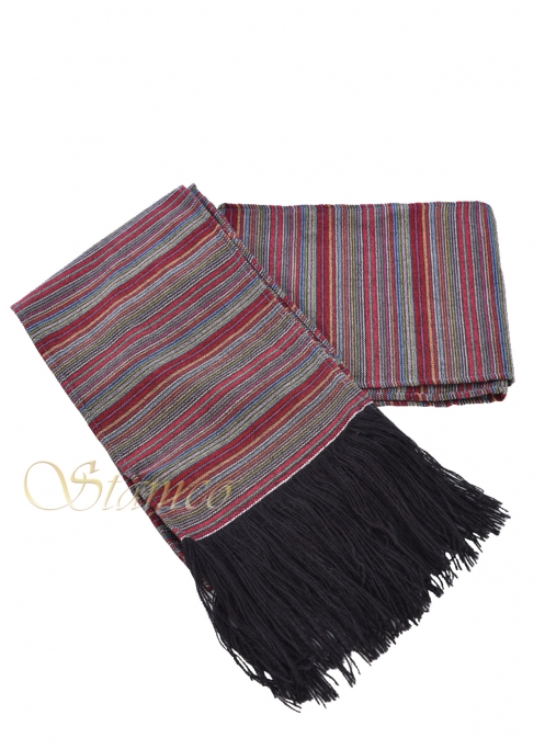 Traditional Woven Wool Belt with Fringes 