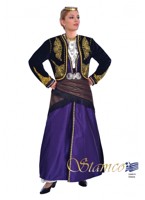 Greek Traditional Pontian Dress with Embroidered Vest 
