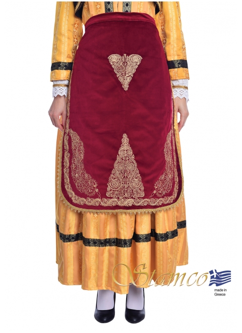 Embroidered Apron with gold thread