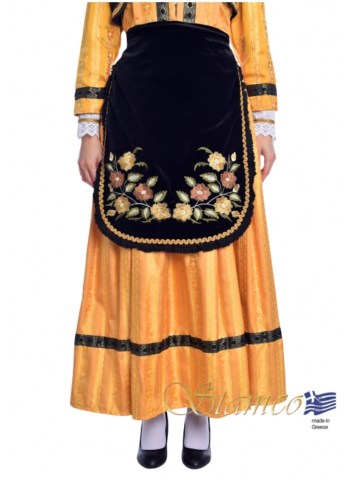 Apron with embroidered flowers