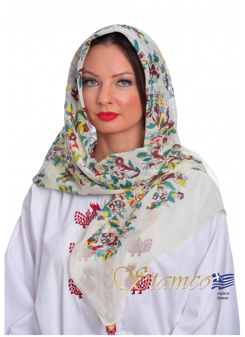 Traditional Cotton Scarf of Attica - Αthens